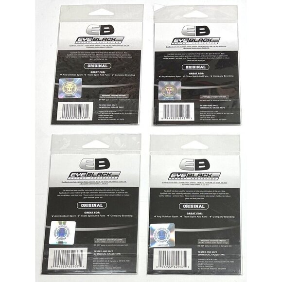 LOT 14 PAIR Authentic EYEBLACK Under Eye Stickers TCU Horned Frogs Purple NEW - Picture 2 of 2